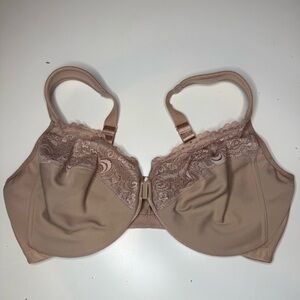 Glamorise Style 1245 Wonderwire Front-Close Underwire Bra Size 40DD GUC